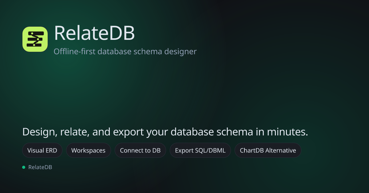 Free offline database schema designer — Sync & Collaborate with Pro
